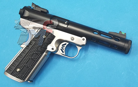 WE Galaxy 1911 GBB Airsoft (Black Slide / Silver Frame) - Click Image to Close